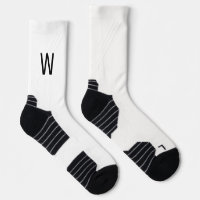 Schwarze Monogramm weiße Socken