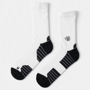 Schwarze Monogramm-weiße Socken
