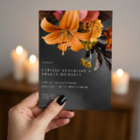 Schwarze Moody Gothic Orange Lilien Hochzeit