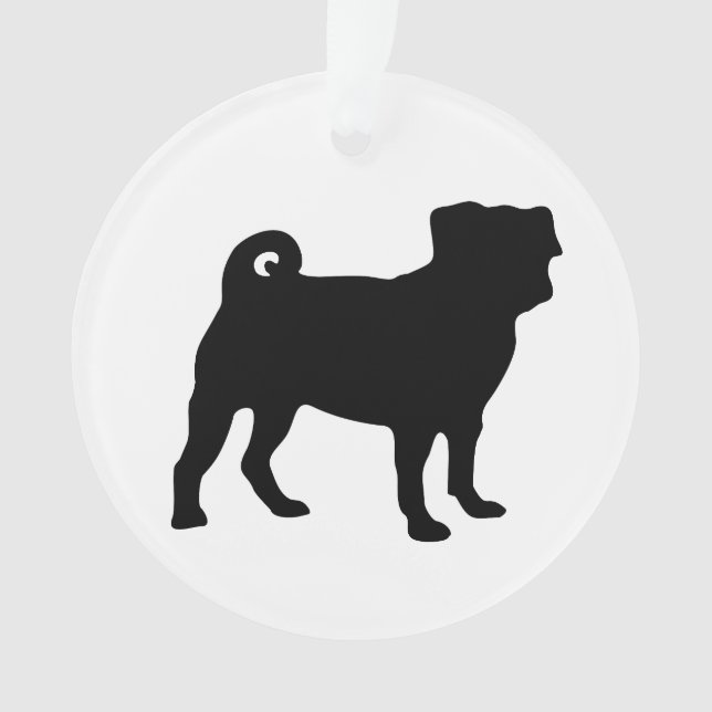 Schwarze Mops-Silhouette - einfacher vektorentwurf Ornament (Vorderseite)
