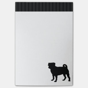 Schwarze Mops-Silhouette - einfacher vektorentwurf Post-it Klebezettel