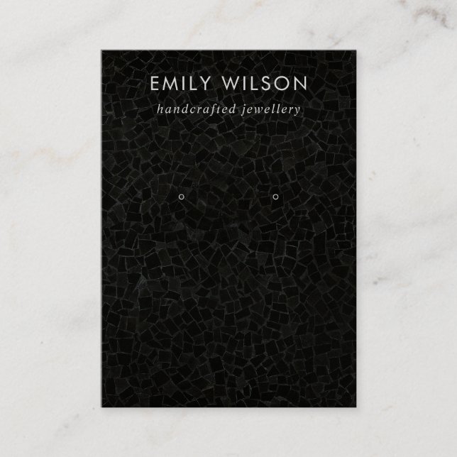 Schwarze Mosaik Textur Stuhl Ohrring Display Karte (Vorderseite)