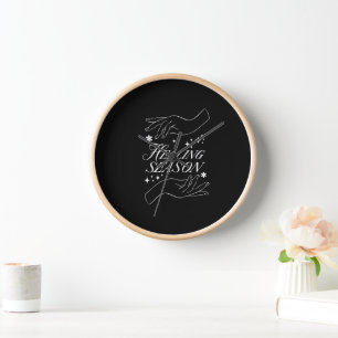 Schwarze Motivationsuhr   Hände der Hoffnung Wandu Uhr