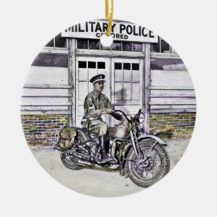 Schwarze Motorradpolizei 2 Keramik Ornament