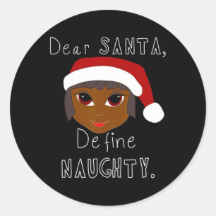 schwarze Mrs claus santa definieren freche schwarz Runder Aufkleber