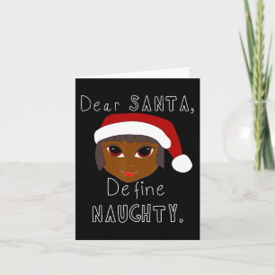Schwarze Mrs. Claus Santa definiert unartige schwa Karte