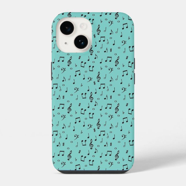 Schwarze Musik  iPhone Hülle (Rückseite)