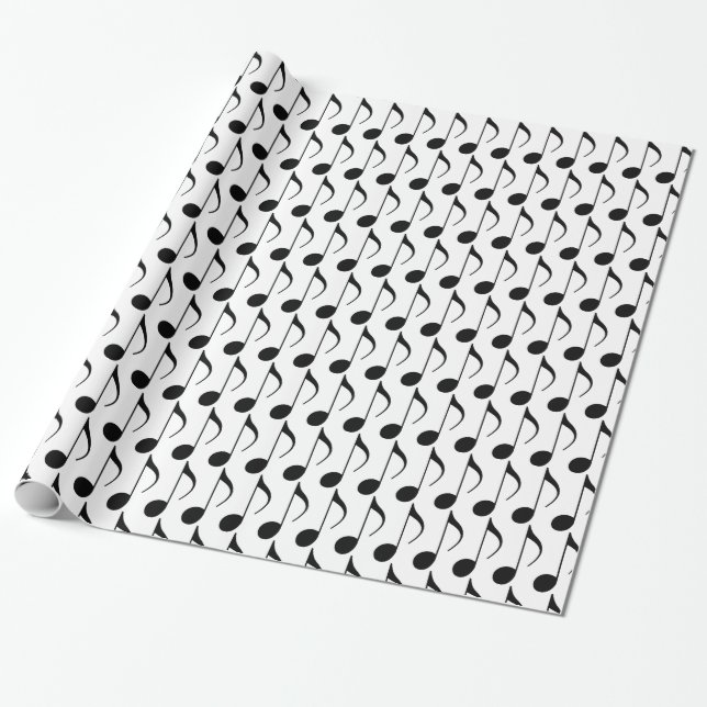 schwarze musikalische Note Geschenkpapier (Ungerollt)