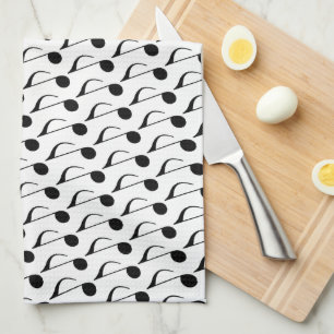 schwarze musikalische Note Küchentuch