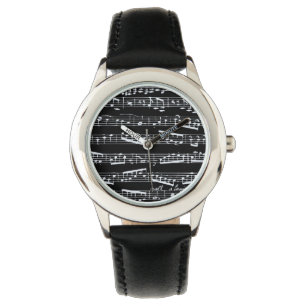 Schwarze Musiknote Armbanduhr