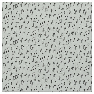 Schwarze Musiknoten auf Grau Stoff