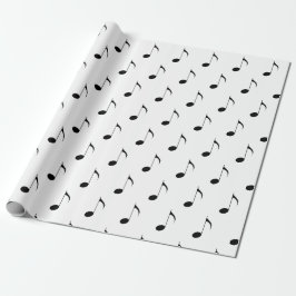 Schwarze Musiknoten auf Weiß Geschenkpapier