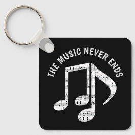 Schwarze Musiknoten Schlüsselanhänger