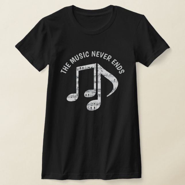 Schwarze Musiknoten T-Shirt (Ablage )