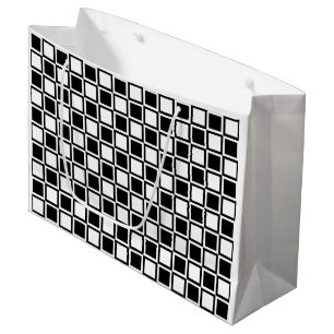 Schwarze mutige Mod-Quadrate Große Geschenktüte