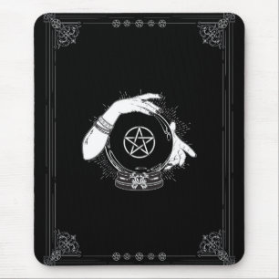 Schwarze mystische Wahrsagerin Mystischer Kristall Mousepad
