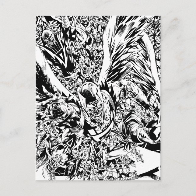 Schwarze Nacht - Schwarz und Weiß Postkarte (Vorderseite)