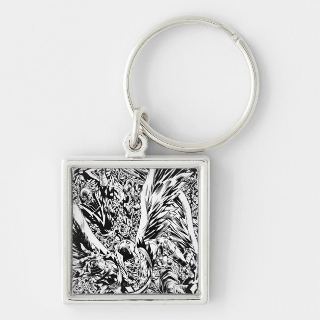 Schwarze Nacht - Schwarz und Weiß Schlüsselanhänger (Vorne)