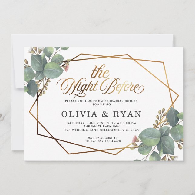 Schwarze Nacht vor der Einladung des Geo Eukalyptu (Vorderseite)