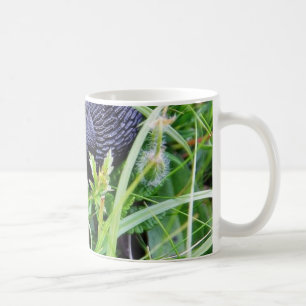 Schwarze Nacktschnecke im Gras Kaffeetasse