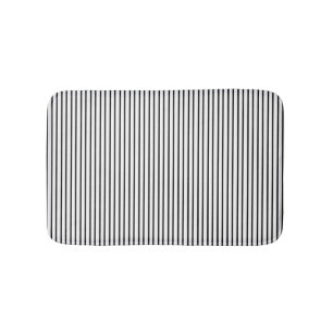 Schwarze Nadelstreifen-Bad-Matte Badematte