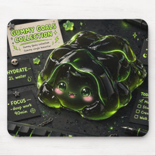 Schwarze Neon-Gummi-Jelly-Kawaii-Mauspad Mousepad