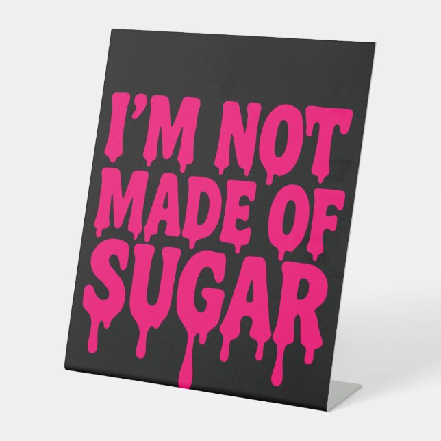 Schwarze Neon Pink Pedestal Schild - Anpassbar (Vorderseite)