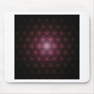 Schwarze NeonBlume des Lebens Mousepad
