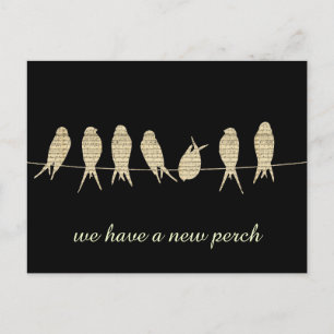 Schwarze neue Stangen-Adressenänderung Ankündigungspostkarte