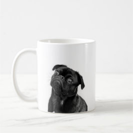 Schwarze niedliche Mops-Tasse Kaffeetasse