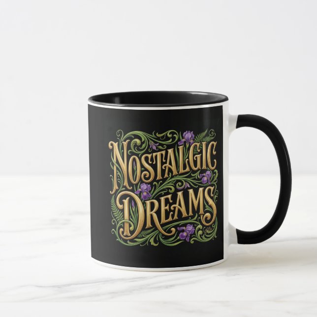 Schwarze Nostalgic Dreams Tasse (Rechts)