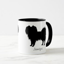 Schwarze (oder andere) Phalène-Hunde-Silhouette Tasse