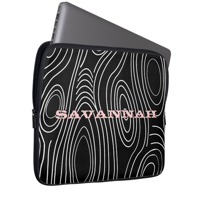 Schwarze oder beliebige Farbe Holzkörnchen obere A Laptopschutzhülle (Vorne Rechts)