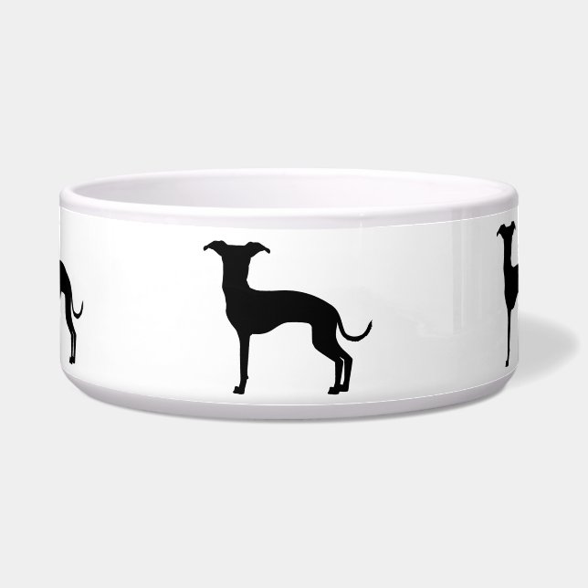 Schwarze (oder Ihre Farbe) italienische Grauhound- Napf (Vorderseite)
