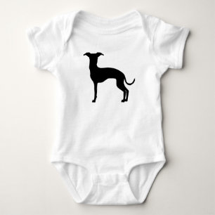Schwarze (oder Ihre Farbe) italienische Greyhound- Baby Strampler