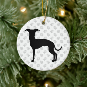 Schwarze (oder Ihre Farbe) italienische Greyhound- Keramik Ornament