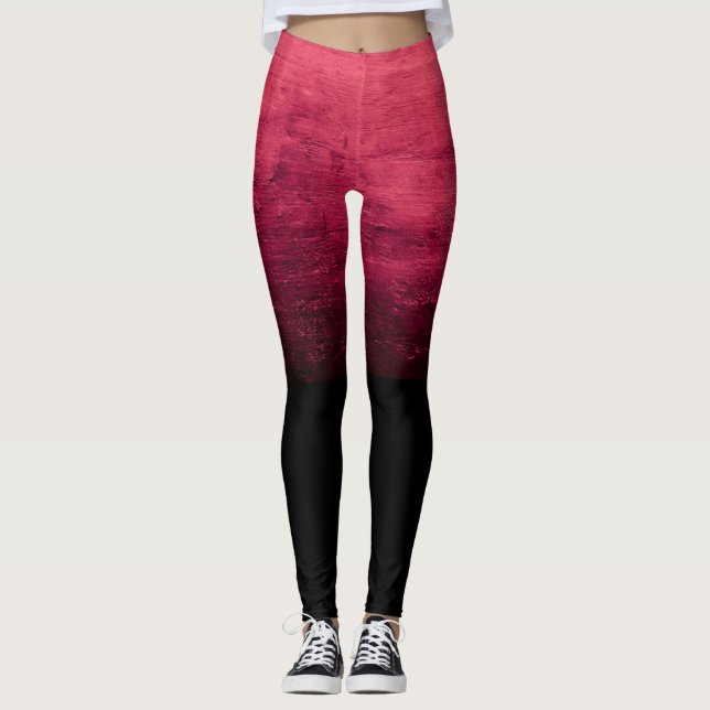 Schwarze Ombré-Struktur mit Distressed-Effekt - Ro Leggings (Vorderseite)