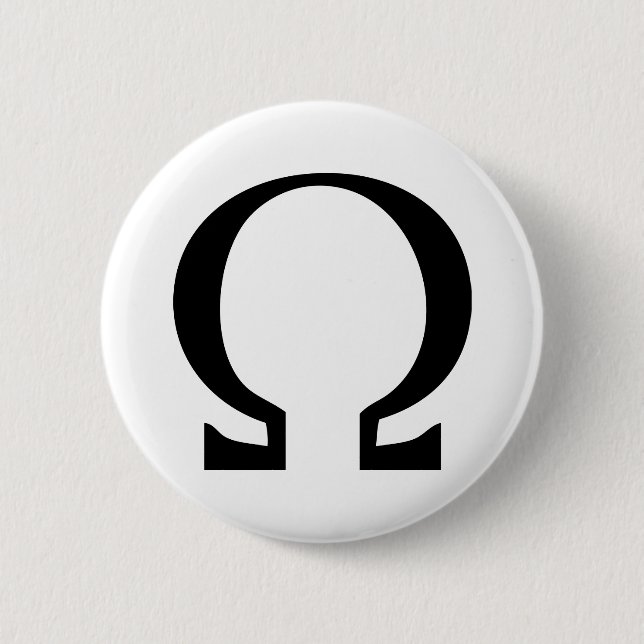 schwarze Omega-Ikone Button (Vorderseite)