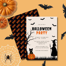 Schwarze Orange Hexen-Kürbis-Erwachsene Halloween-