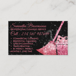 Schwarze Orange Luxusreinigungsdienstmagd Visitenkarte