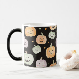 Schwarze Orange Minze Lavendel Kürbisse Halloween Verwandlungstasse