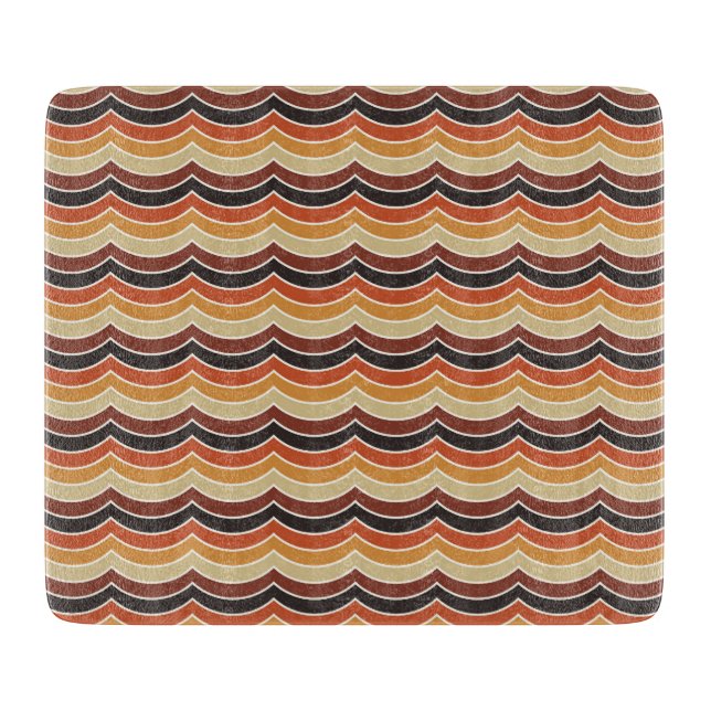 SCHWARZE ORANGE ROTE BROWN FALL WAVES SCHNEIDEBRETT (Vorderseite)