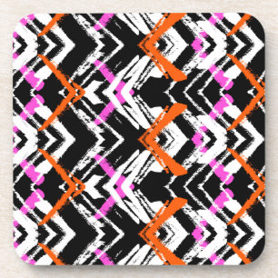 Schwarze, orange und rosa Hand gezeichnetes Untersetzer