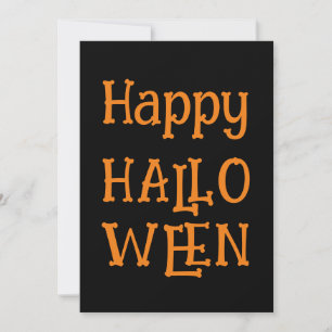 Schwarze Orangen Moderne Happy Halloween Party Einladung