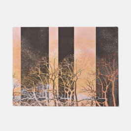 Schwarze Orangenbäume zweigen die digitale Kunst a Fußmatte