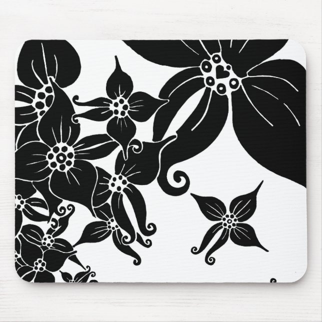 Schwarze Orchideen Mousepad (Vorne)