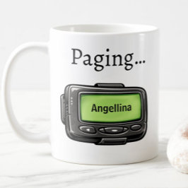 Schwarze Pager-Personalisierte Namens-Funny-Gesche Kaffeetasse
