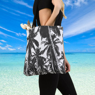 Schwarze Palmen mittlere Schultertasche