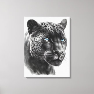 Schwarze Panther-Illustration - Bleistift Zeichnen Leinwanddruck