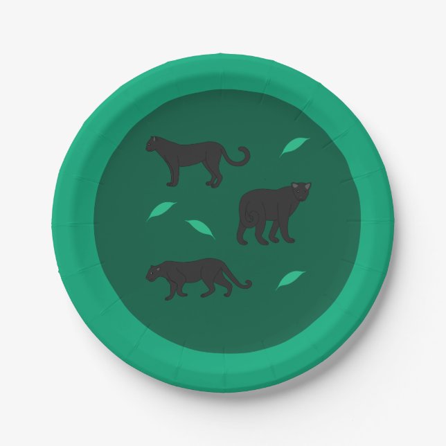 Schwarze Panther Pappteller (Vorderseite)